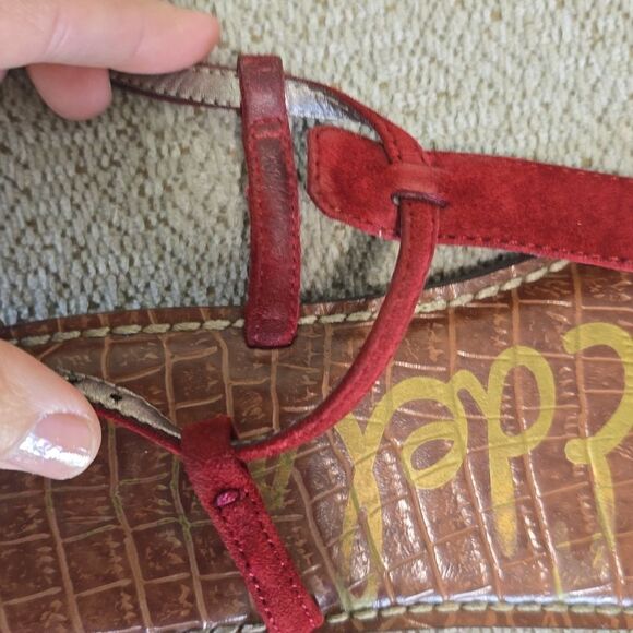 Sam Edleman Burgundy Suede Gigi Thong Sandals - Size 8.5 - Picture 11 of 15
